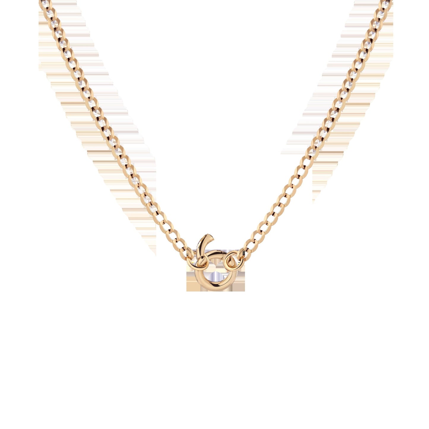 Curb Chain Charm Necklace - Small Bail