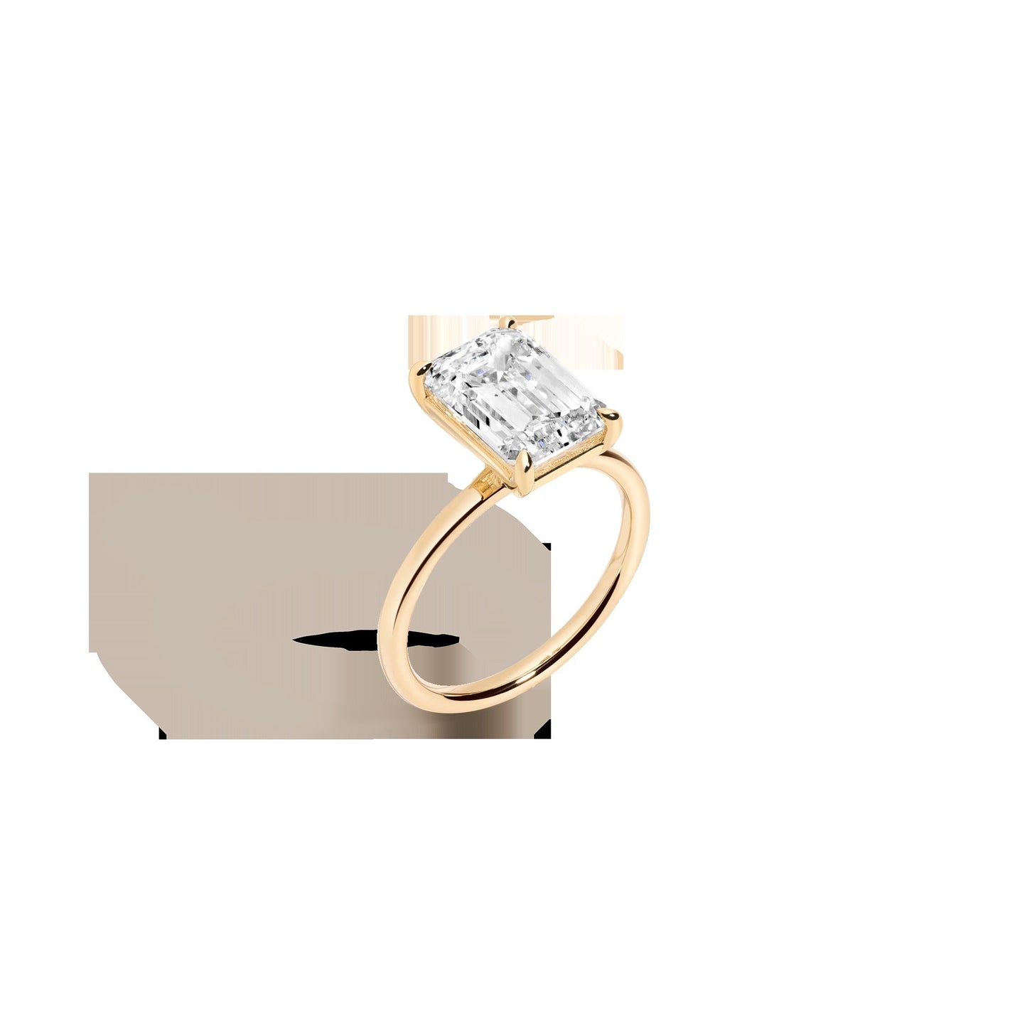 4ct Emerald Lab Grown Diamond Solitaire Ring