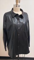 Calvin Klein Black Faux Leather Jacket Top, XL