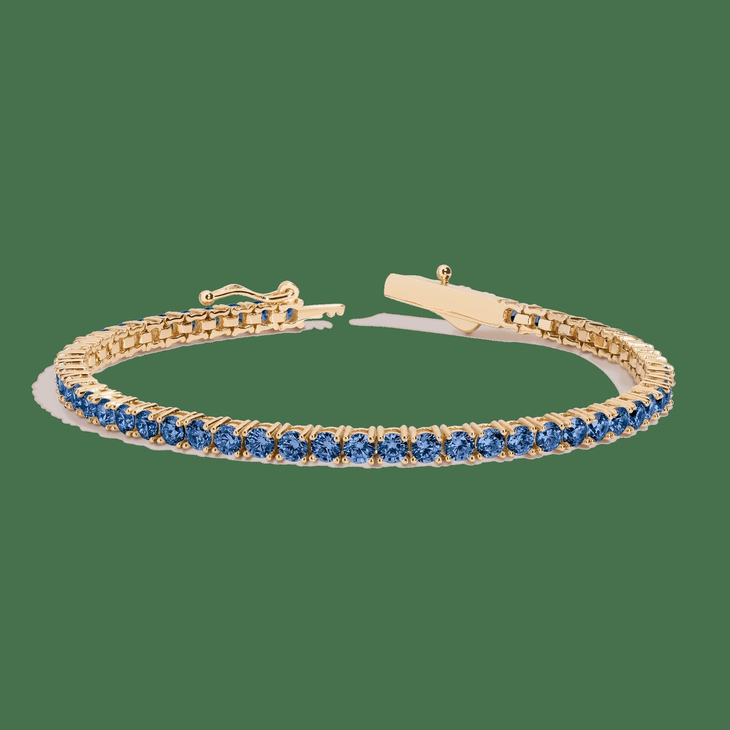 Lab Grown Blue Sapphire Tennis Bracelet