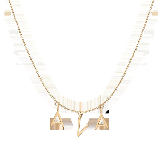 Gold Station Letter Necklace
