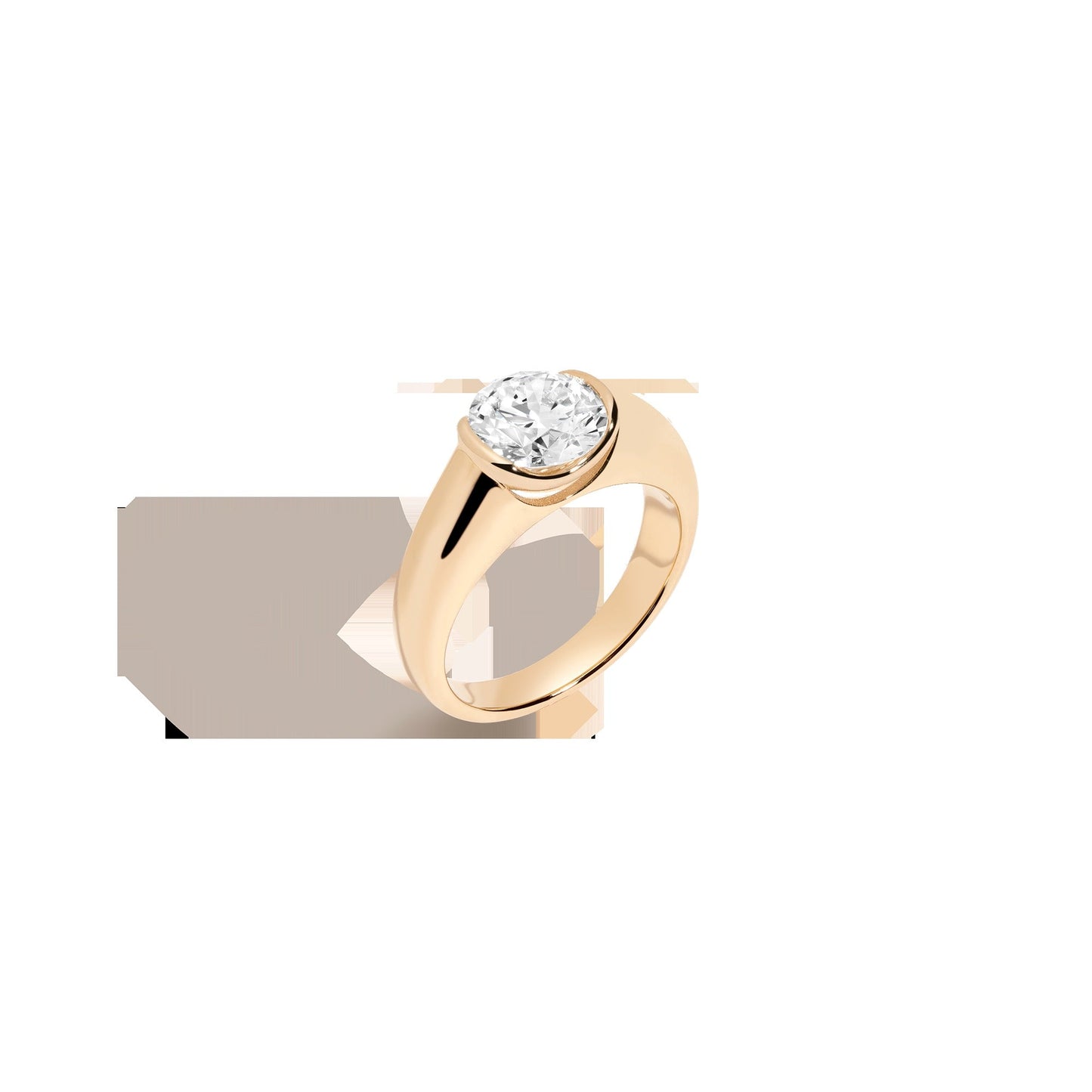2ct Round Lab Grown Diamond Floating Signet Ring