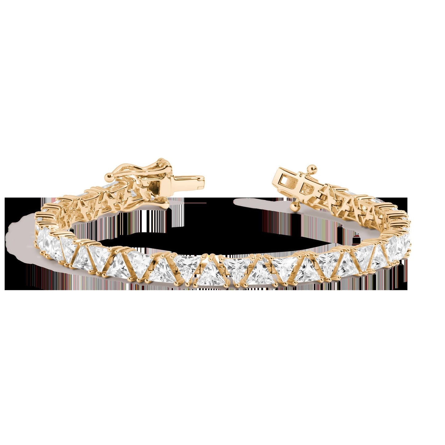 Lab Grown White Sapphire Trillion Tennis Bracelet