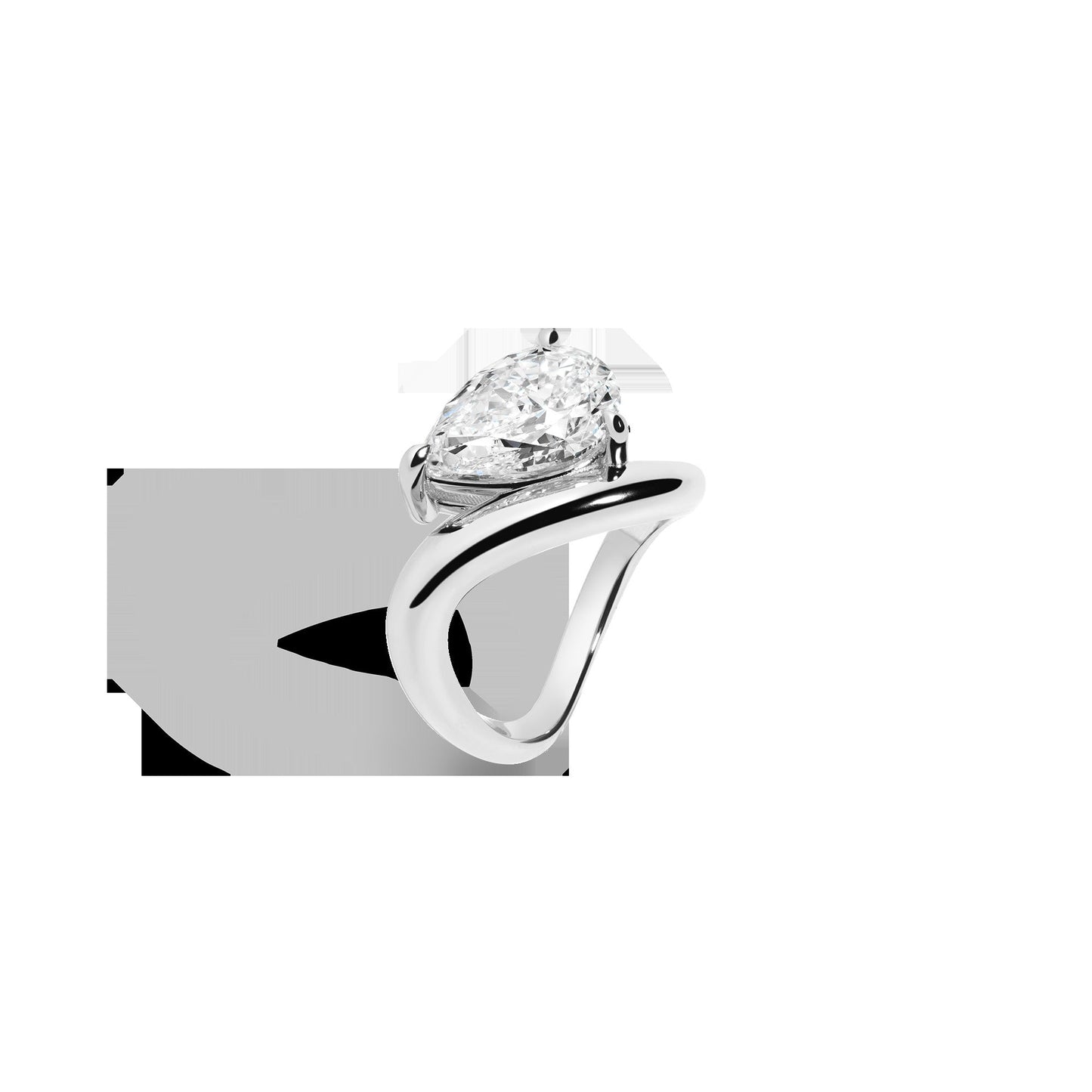 3ct Pear Lab Grown Diamond Floating Ring