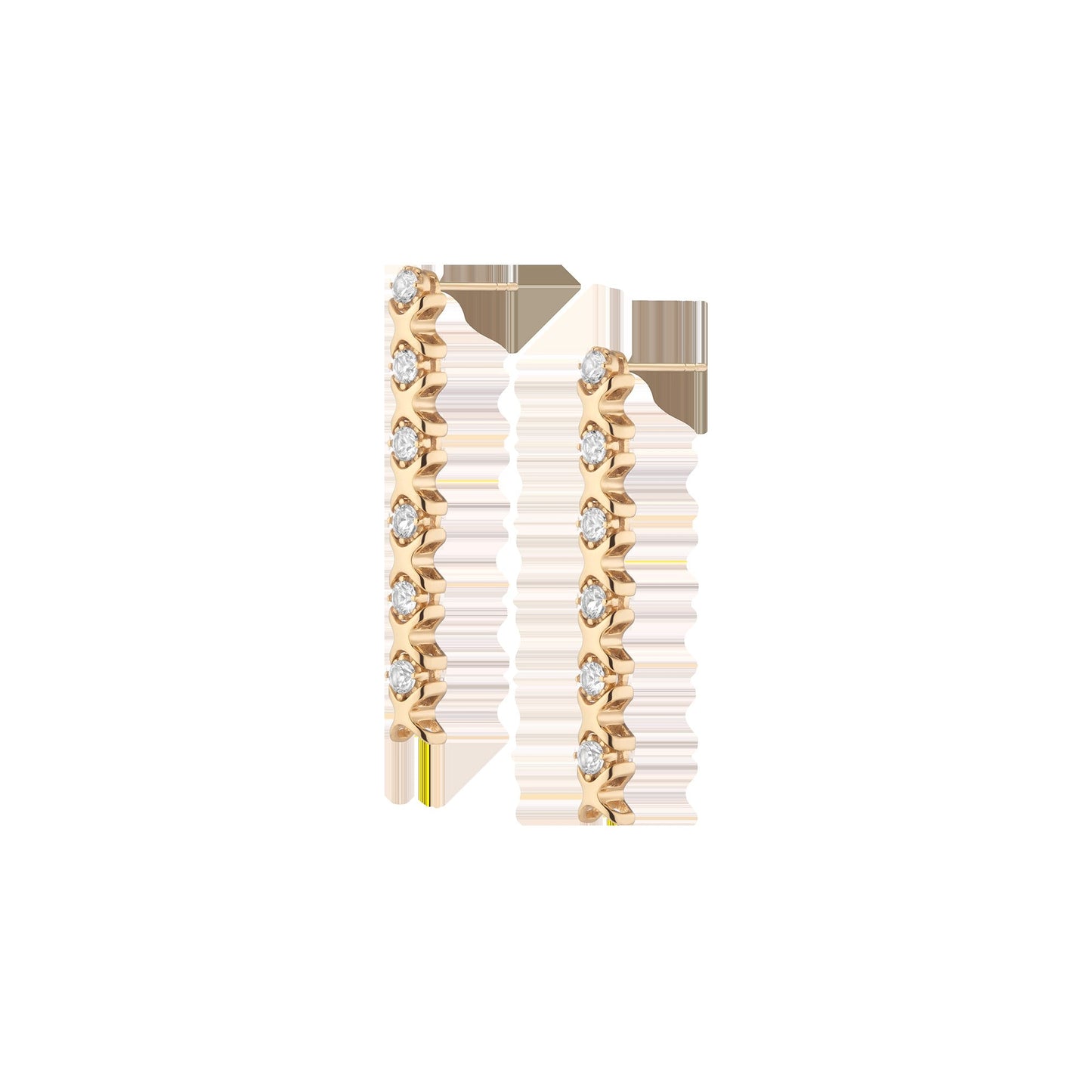Bold Lab Grown White Sapphire X Estate Tennis Earrings