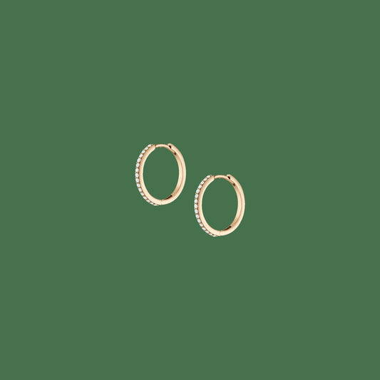 Thin Forever Diamond Hinged Huggie Earrings (15mm)