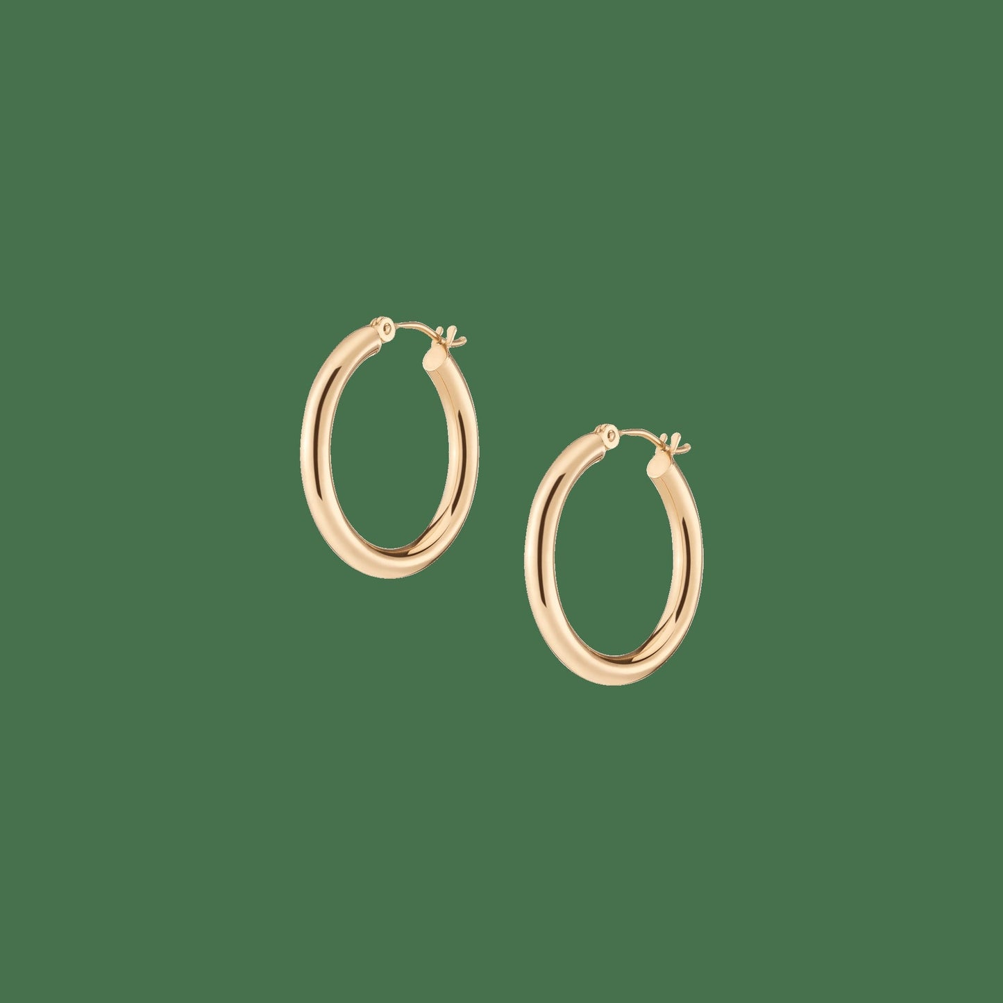 Gold Hoop Earrings - 3mm (25mm)