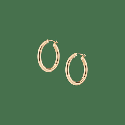 Gold Hoop Earrings - 3mm (25mm)