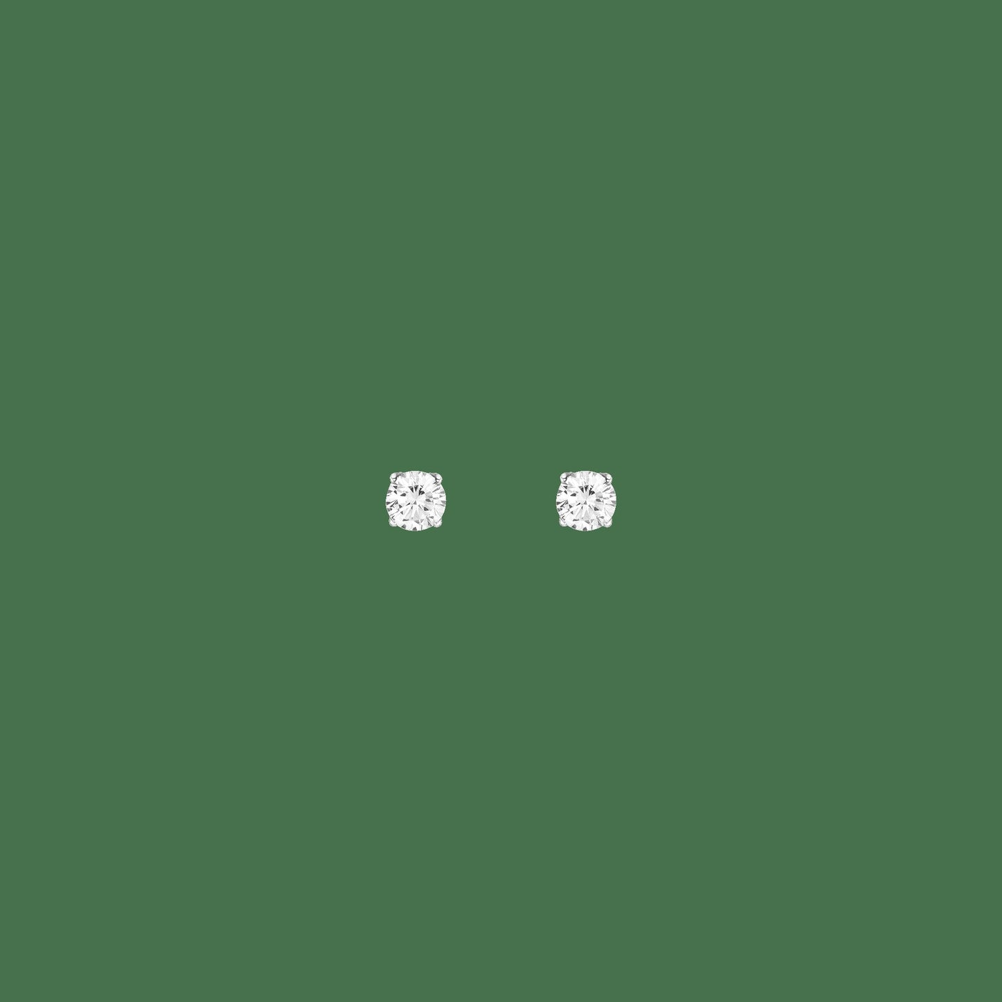 Round Gemstone Solitaire Stud Earrings