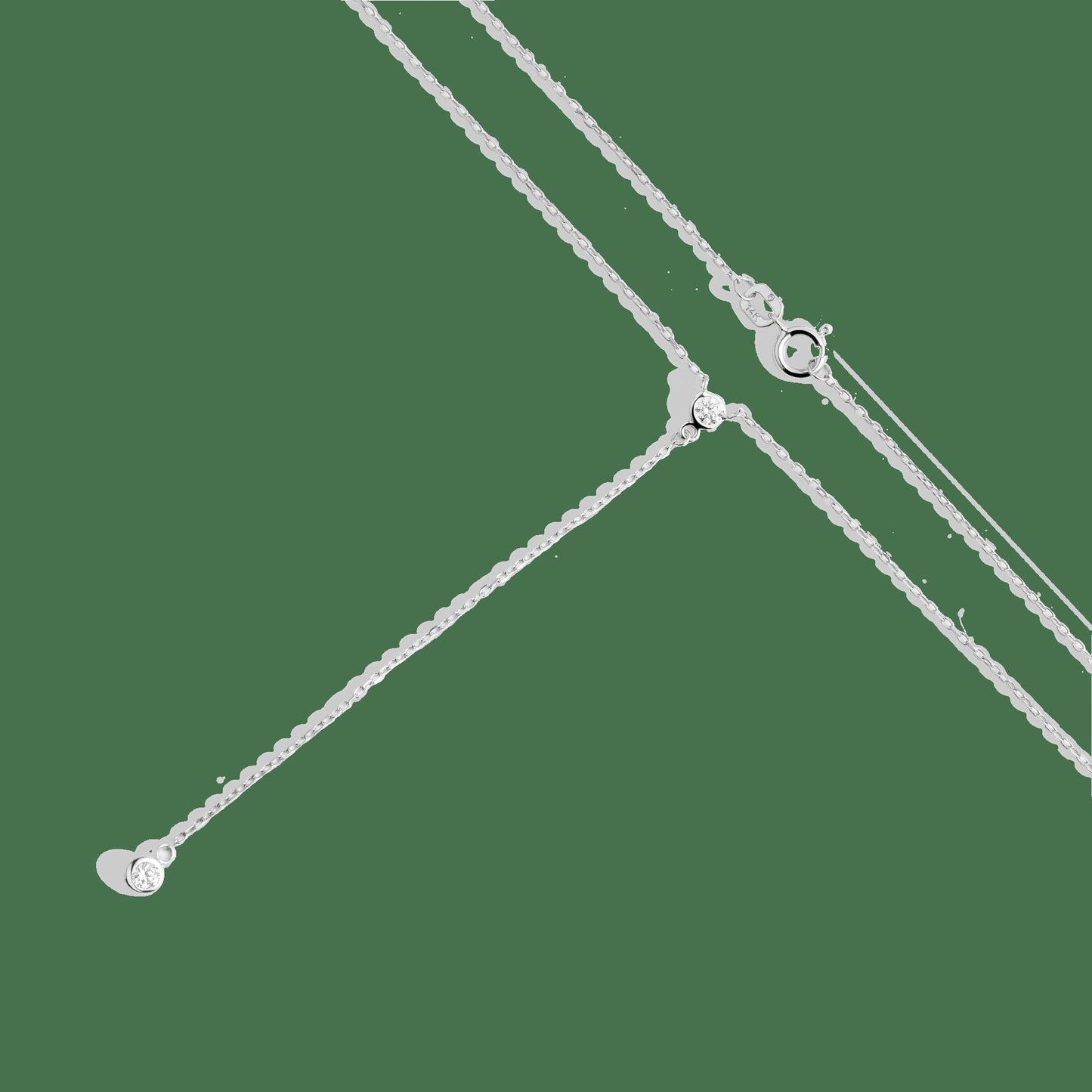 Diamond Bezel Lariat Necklace