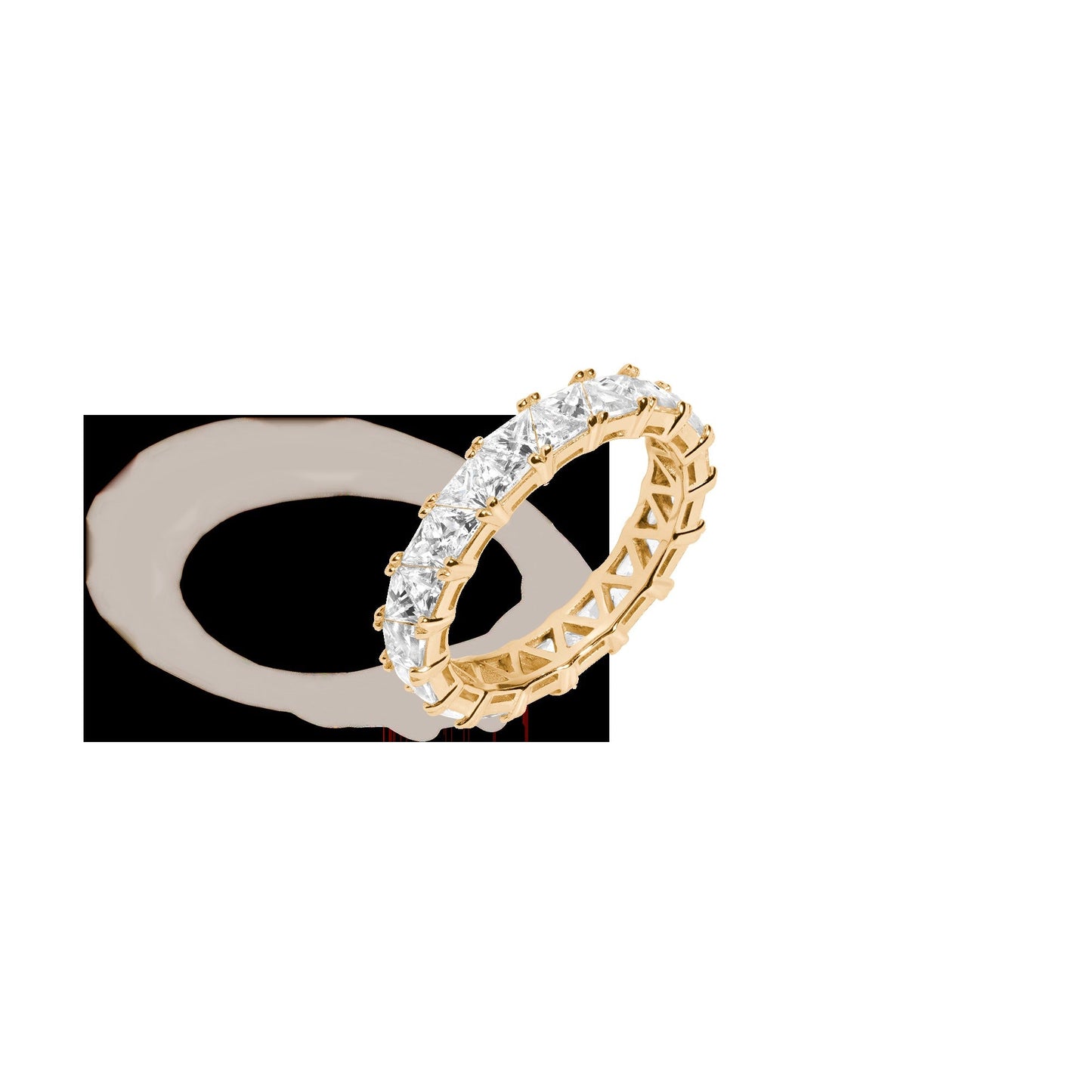Lab Grown White Sapphire Trillion Eternity Ring
