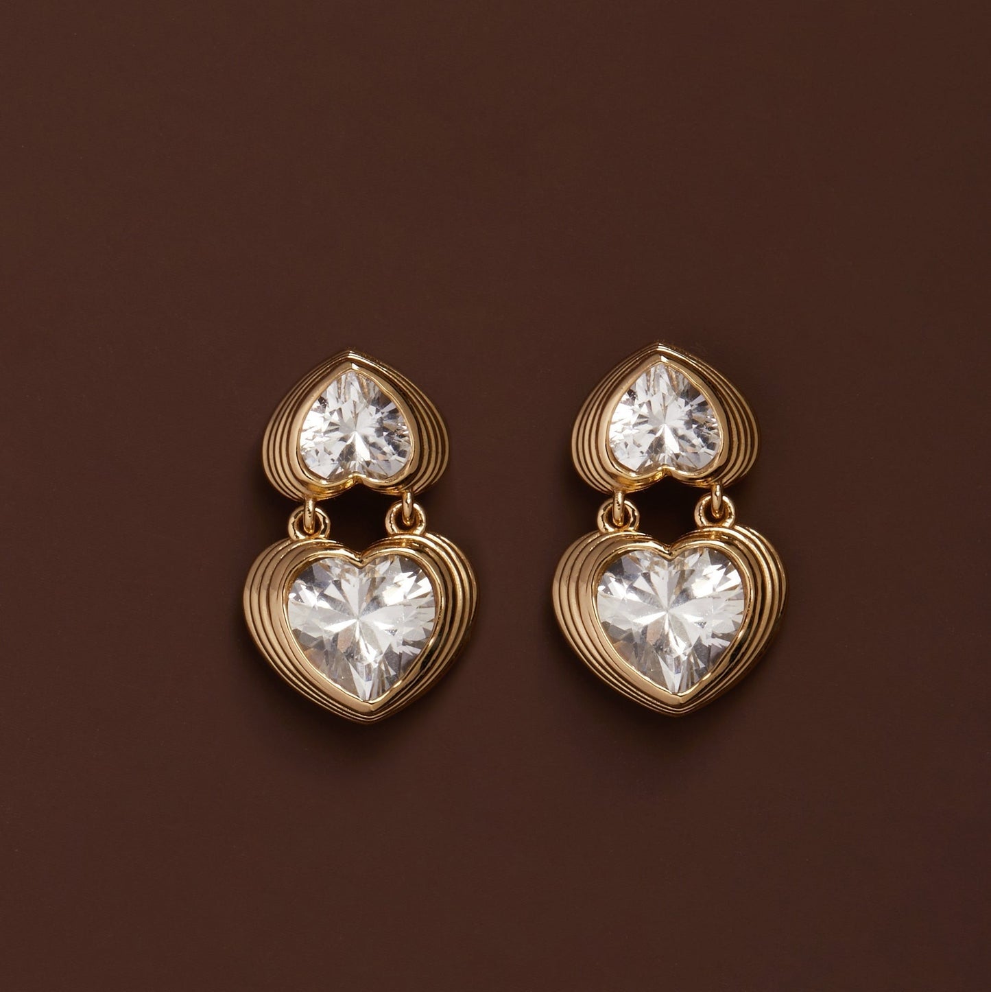 Radiant Heart Art Deco Drop Earrings