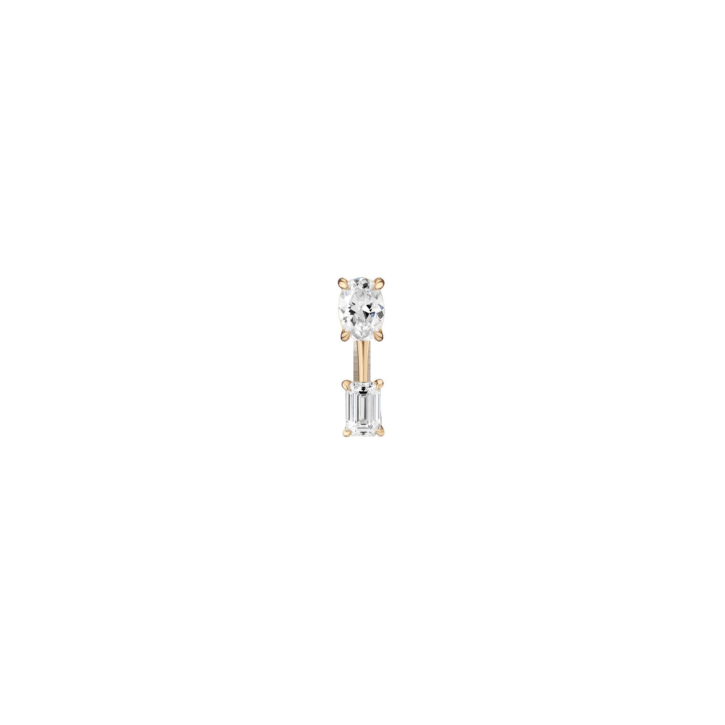 Lab Grown Diamond Ear Jacket - 0.5ct Emerald Bottom Stone