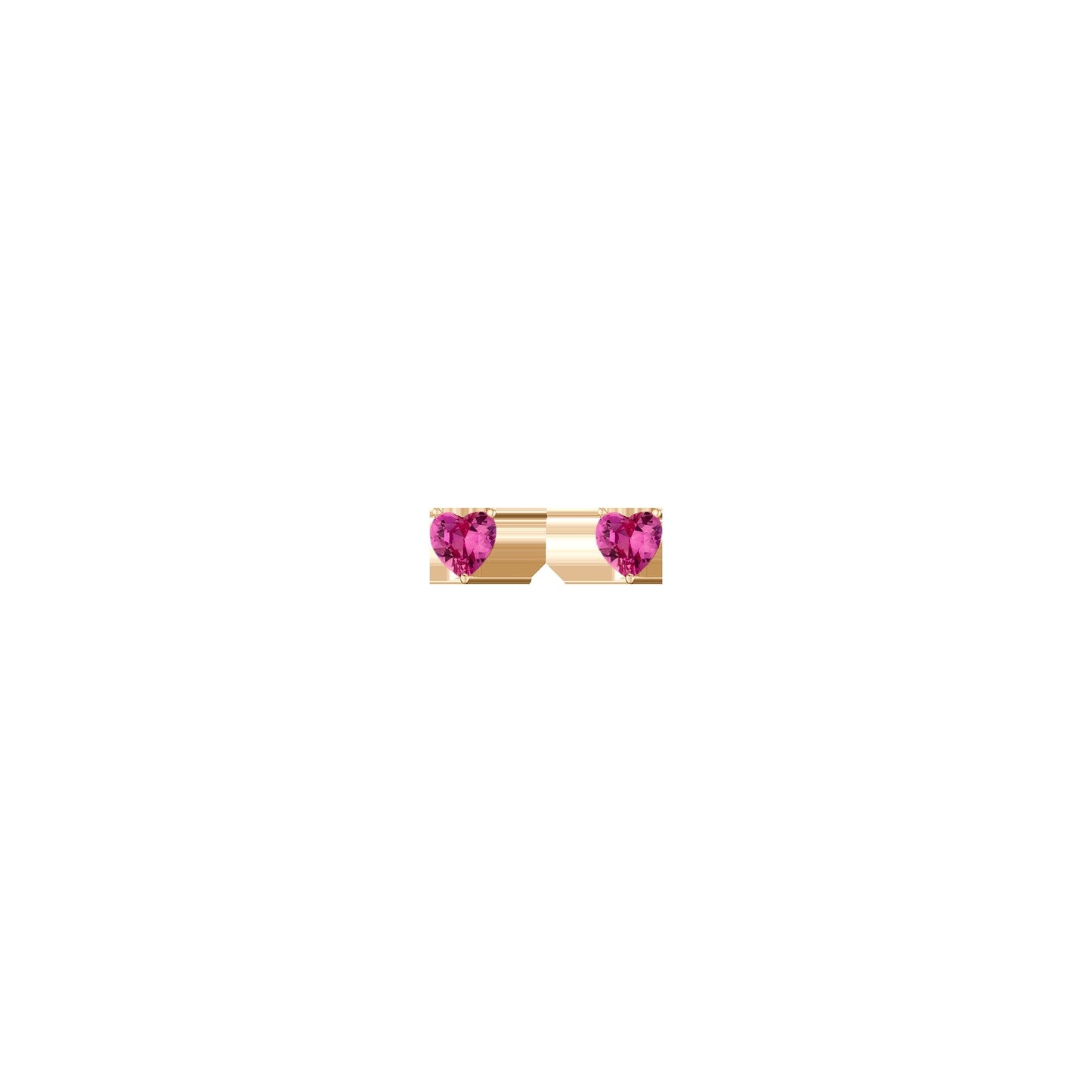 Lab Grown Pink Sapphire Heart Stud Earrings