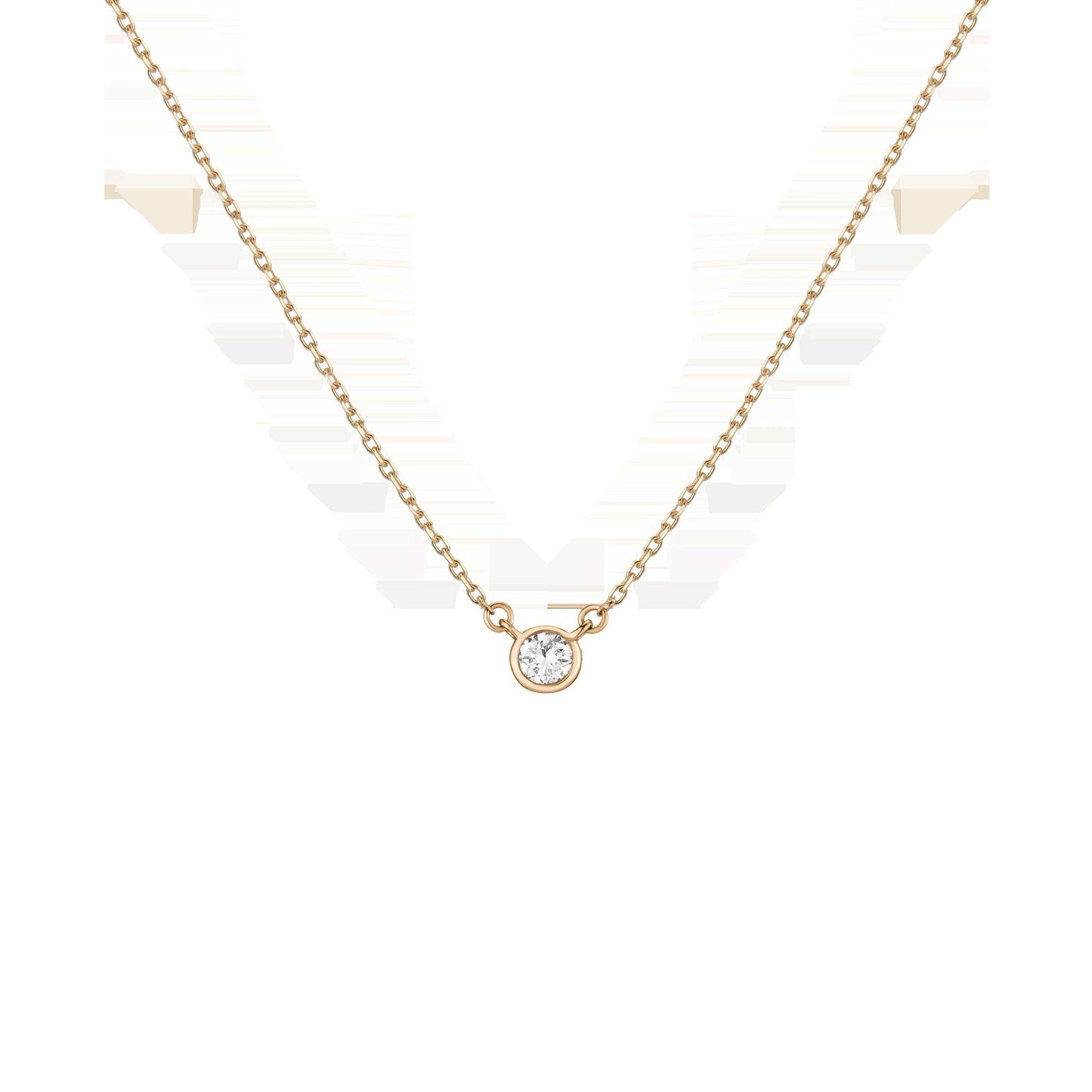 Medium Lab Grown Diamond Bezel Necklace