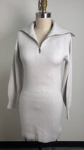 New Steve Madden Gray Rowena Long-Sleeve Ribbed Sweater Dress, S