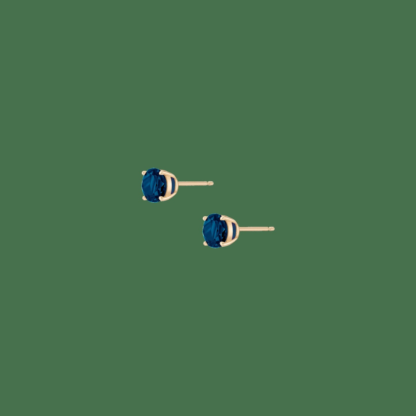 Round Gemstone Solitaire Stud Earrings