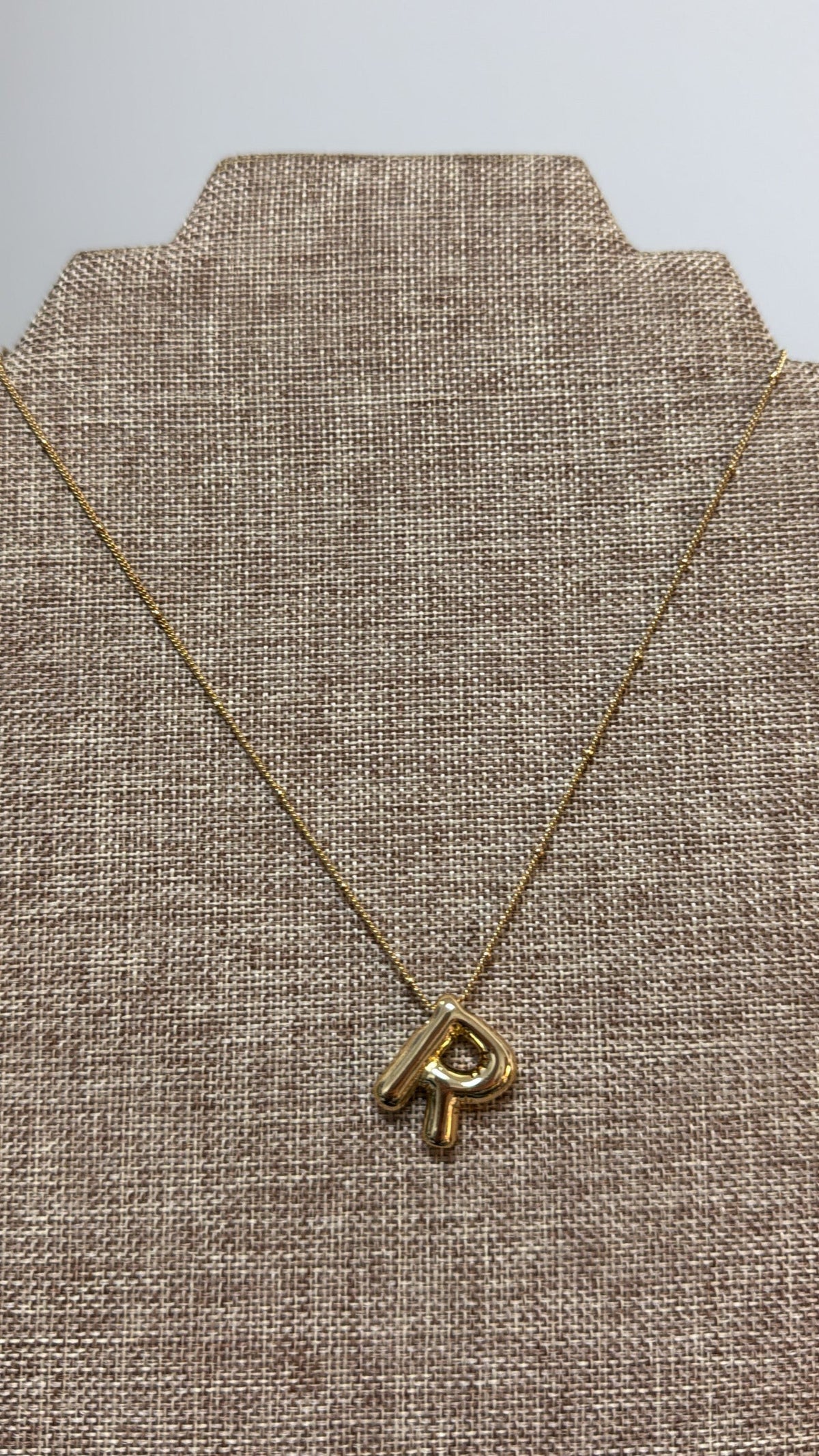 "R" Gold Initial Necklace