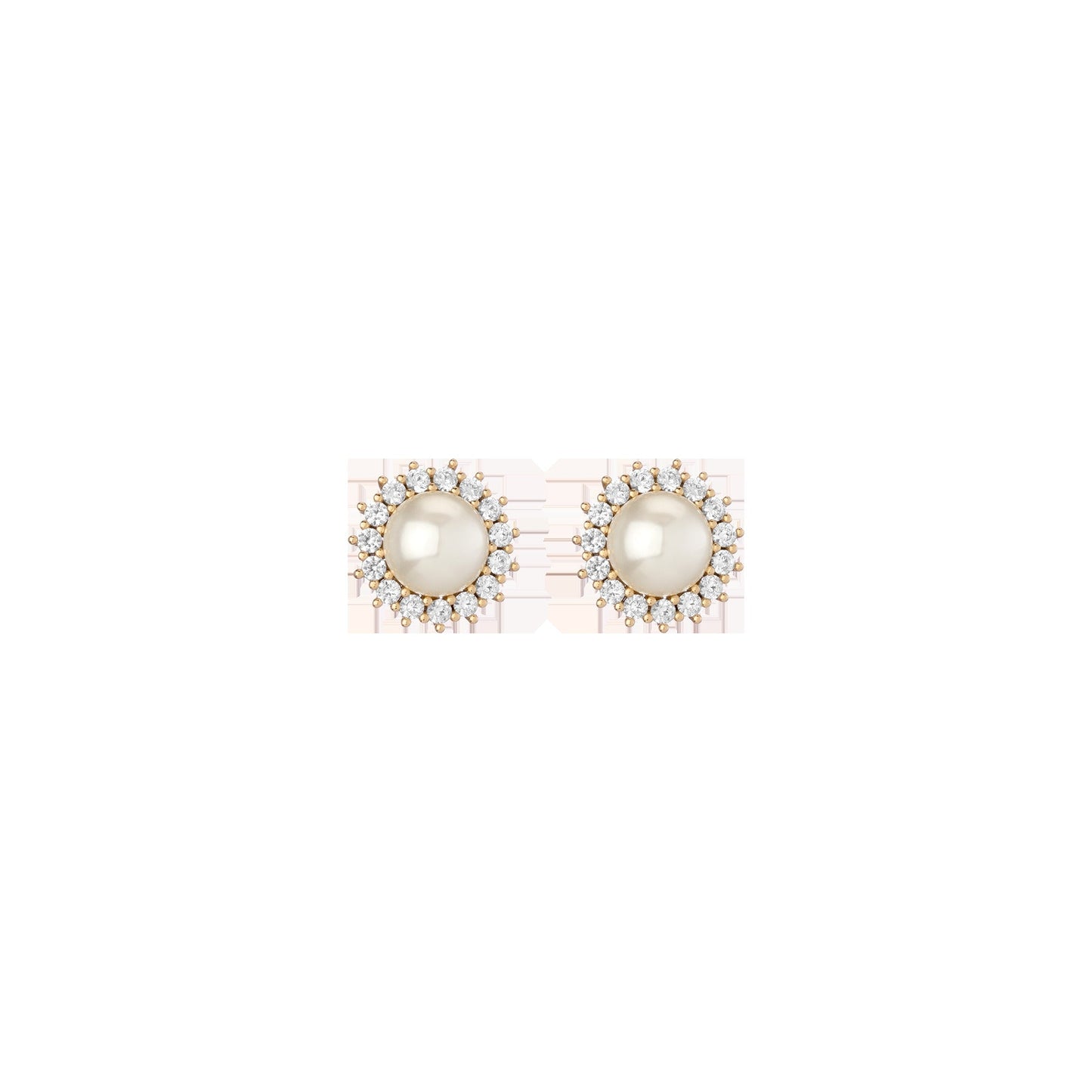 Aurate x Marilyn Monroe: Lab Grown White Sapphire Pearl Earrings