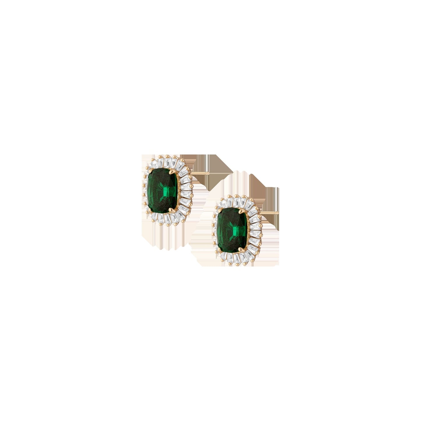 Lab Grown Green Emerald Alexandra Earrings