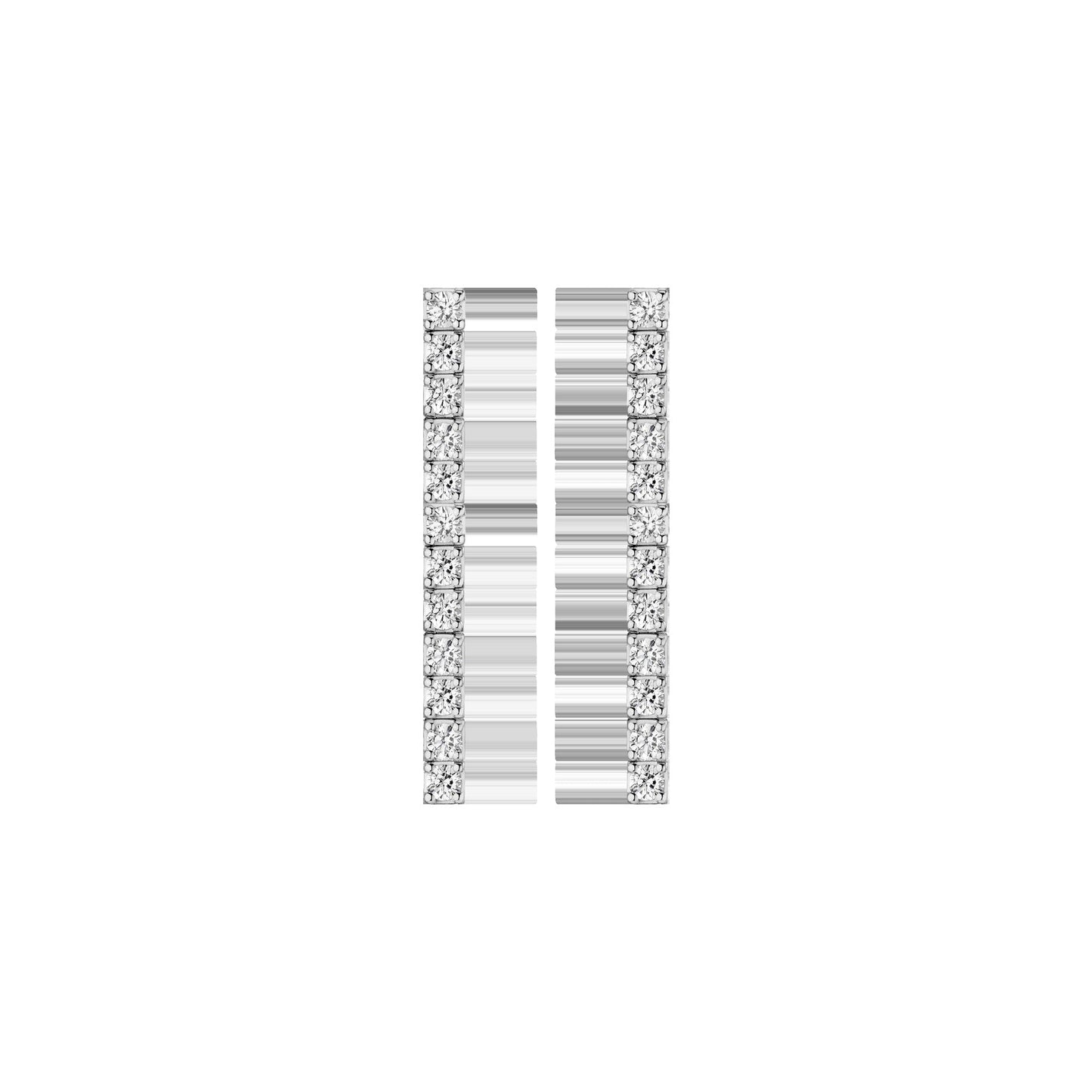 Lab Grown White Sapphire Tennis Earrings