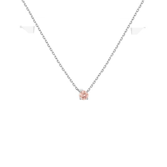 Lab Grown Pink Diamond Solitaire Necklace