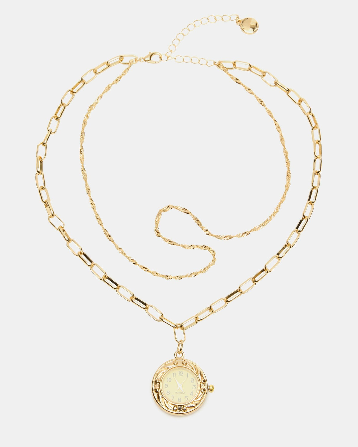 WATCH PENDANT NECKLACE GOLD