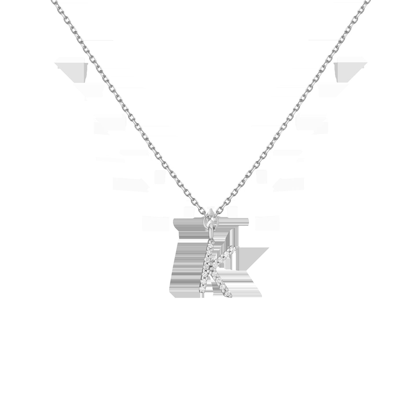Lab Grown Diamond Pave Station Letter Necklace