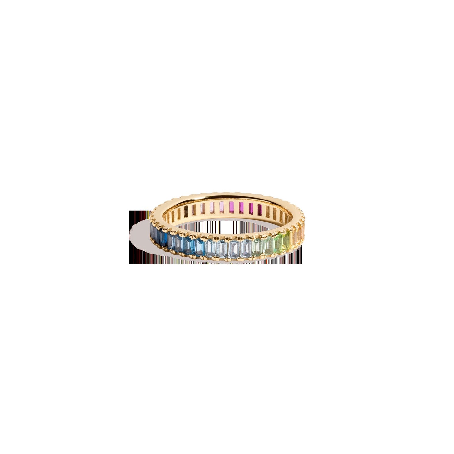 Ombré Rainbow Baguette Eternity Ring
