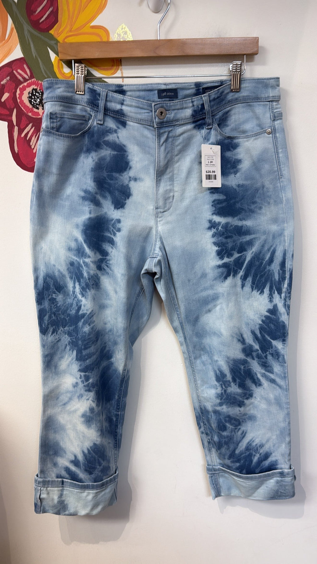 J. Jill High Rise Cropped Cuffed 23" Inseam Jeans, 14 Petite