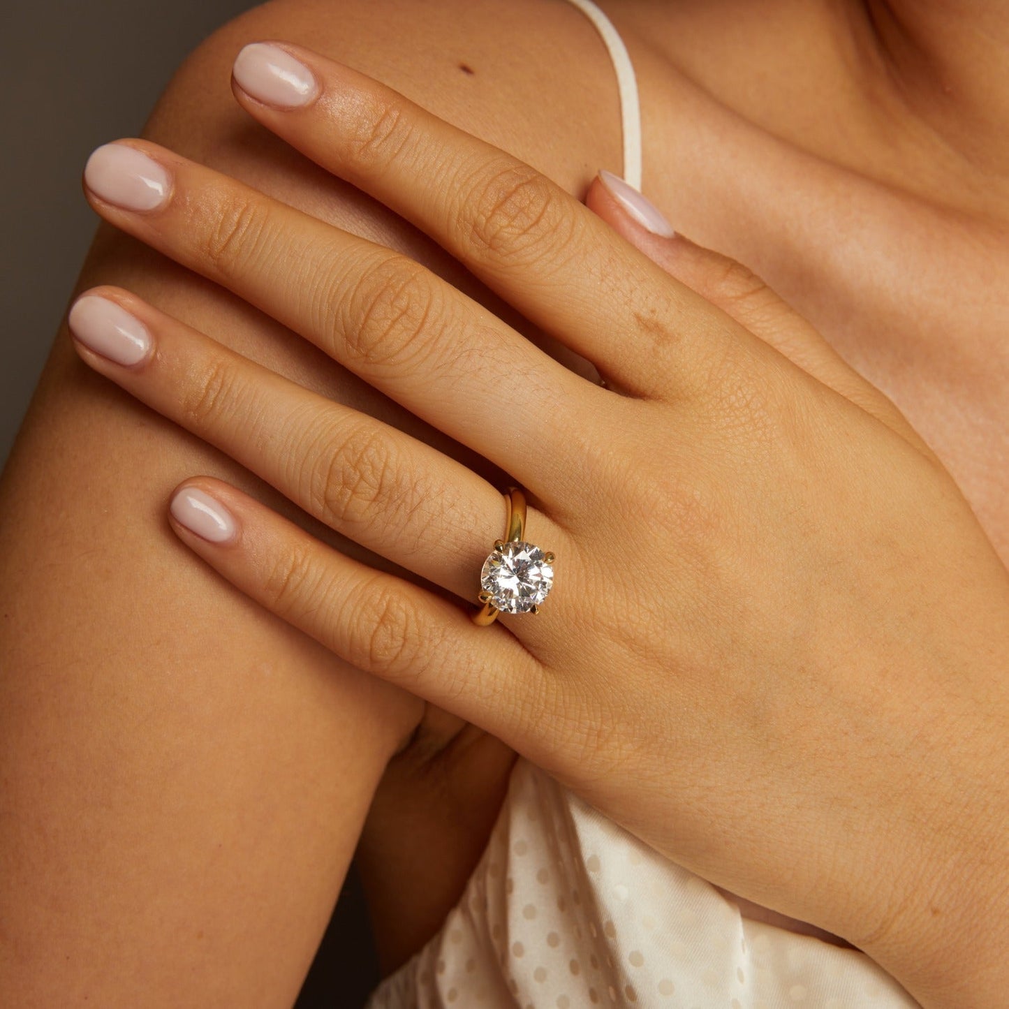 4ct Round Lab Grown Diamond Solitaire Ring