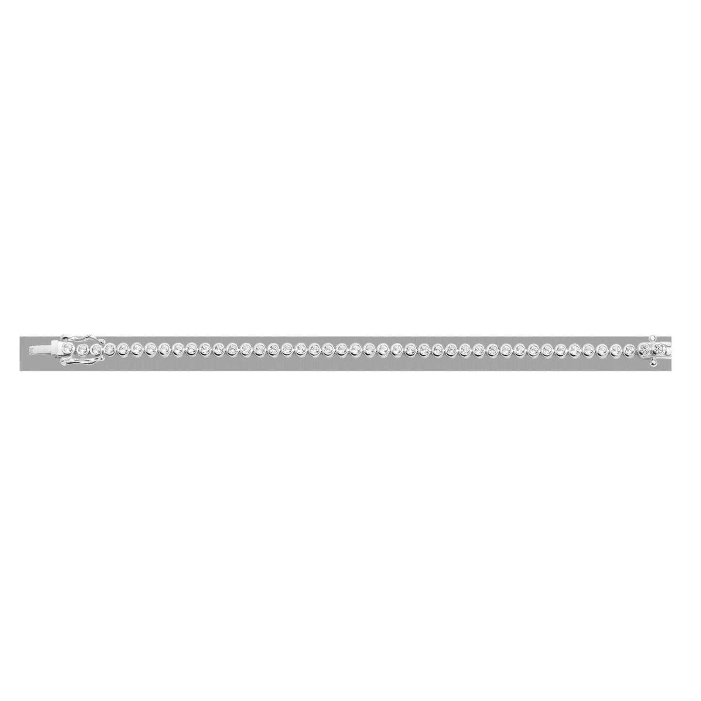 Lab Grown White Sapphire Bezel Tennis Bracelet