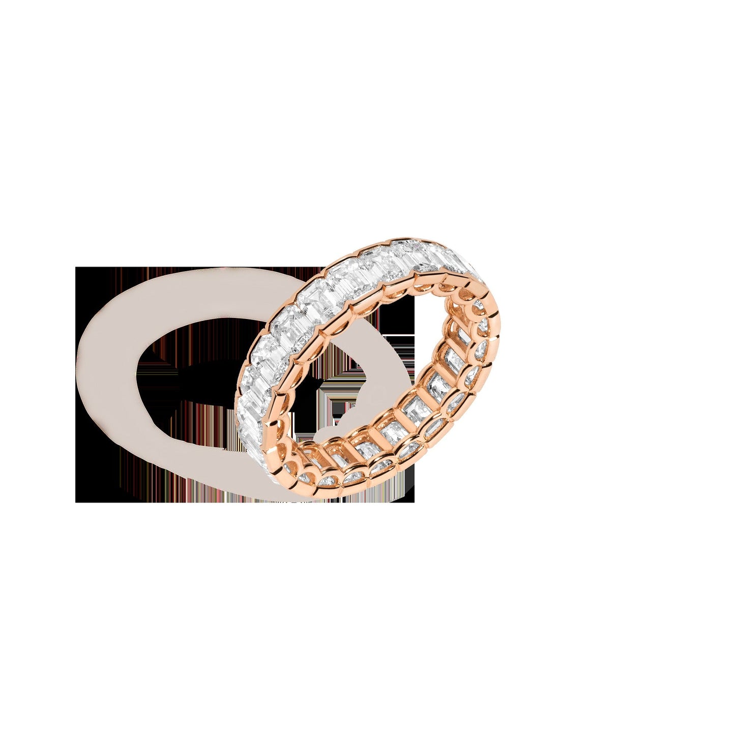 Emerald Lab Grown Diamond Semi-Bezel Eternity Ring