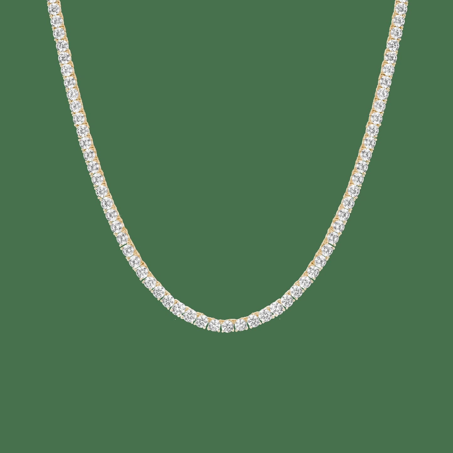 Lab Grown White Sapphire Tennis Necklace