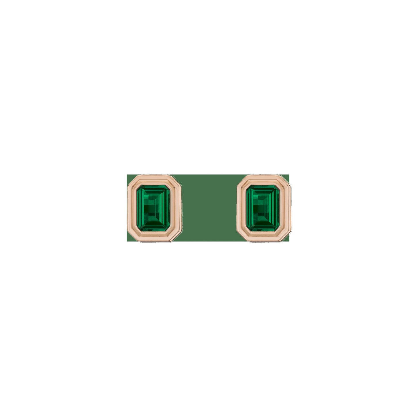 Lab Grown Emerald Heirloom Stud Earrings
