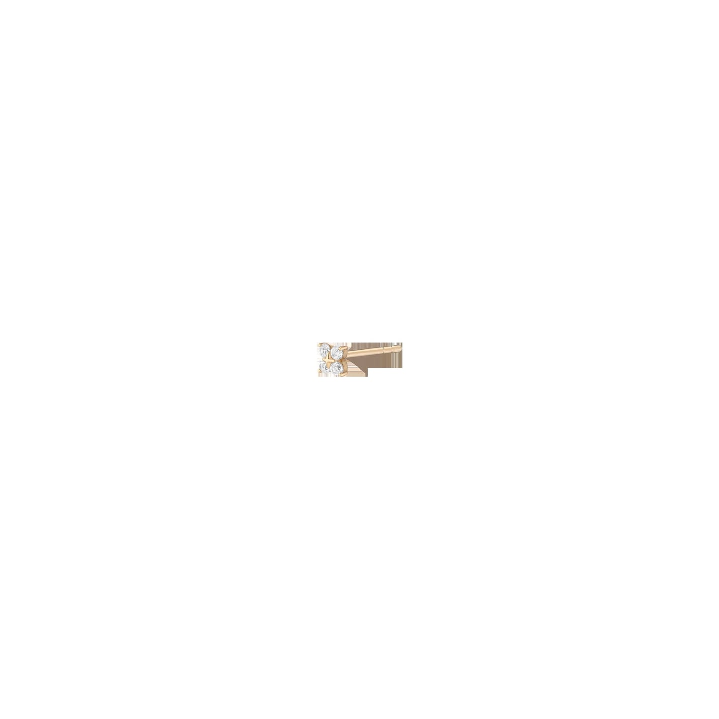 Lab Grown White Sapphire Wildflower Stud Earrings