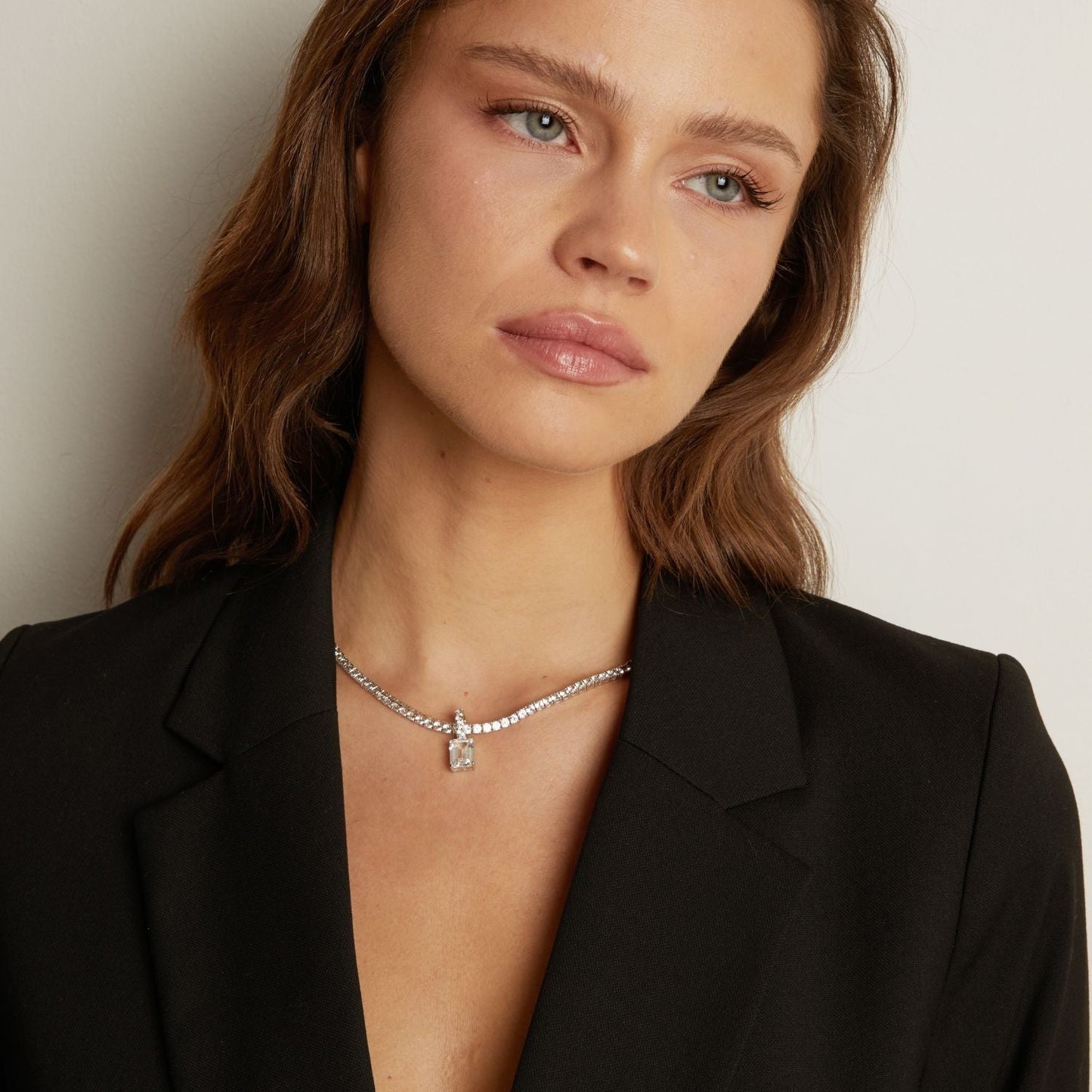 Emerald Cut Tennis Charm Pendant