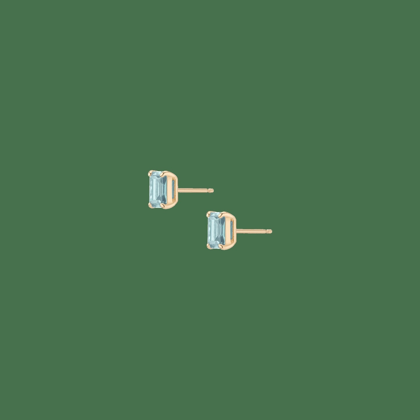 Emerald Gemstone Solitaire Stud Earrings