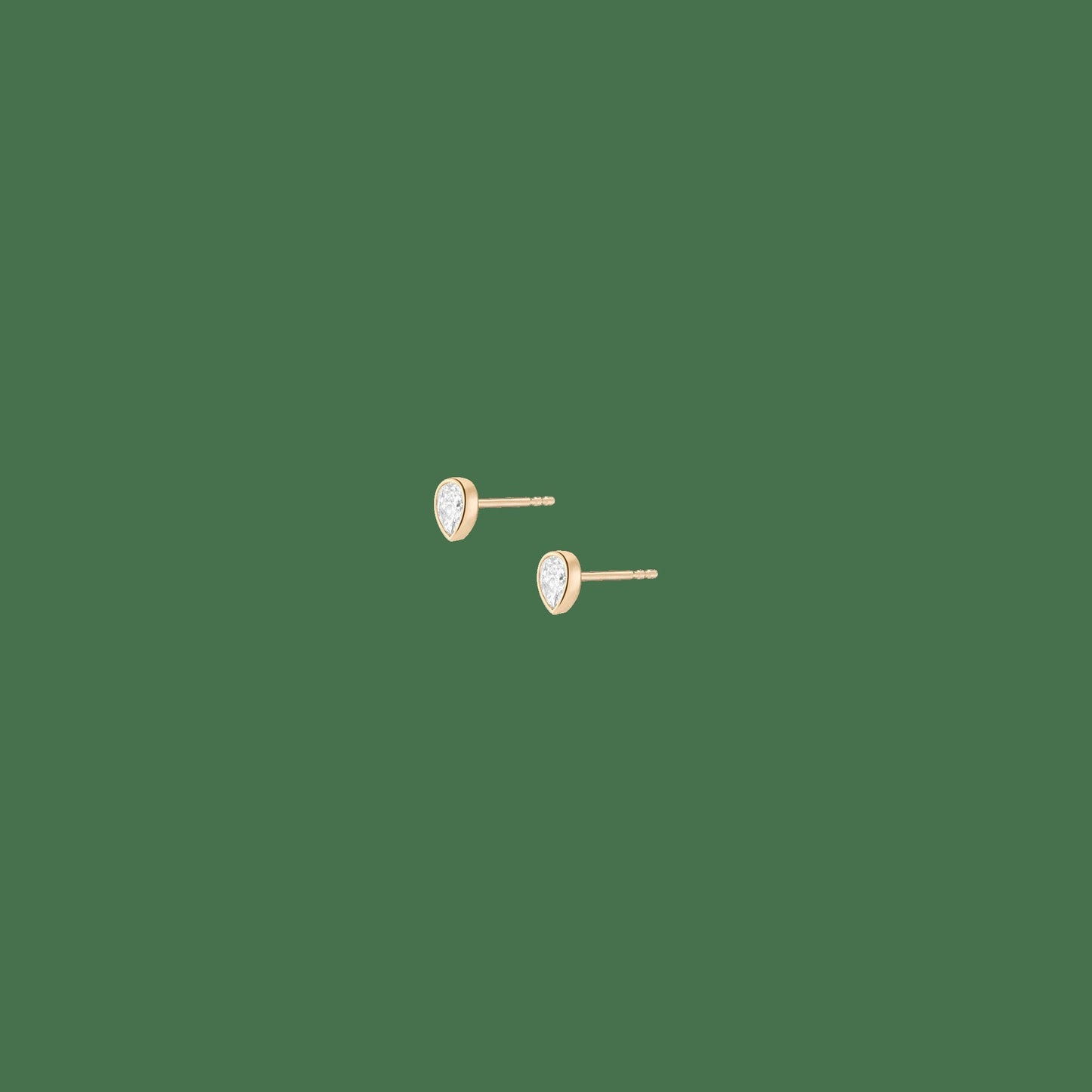 XL Lab Grown Diamond Pear Bezel Stud Earrings