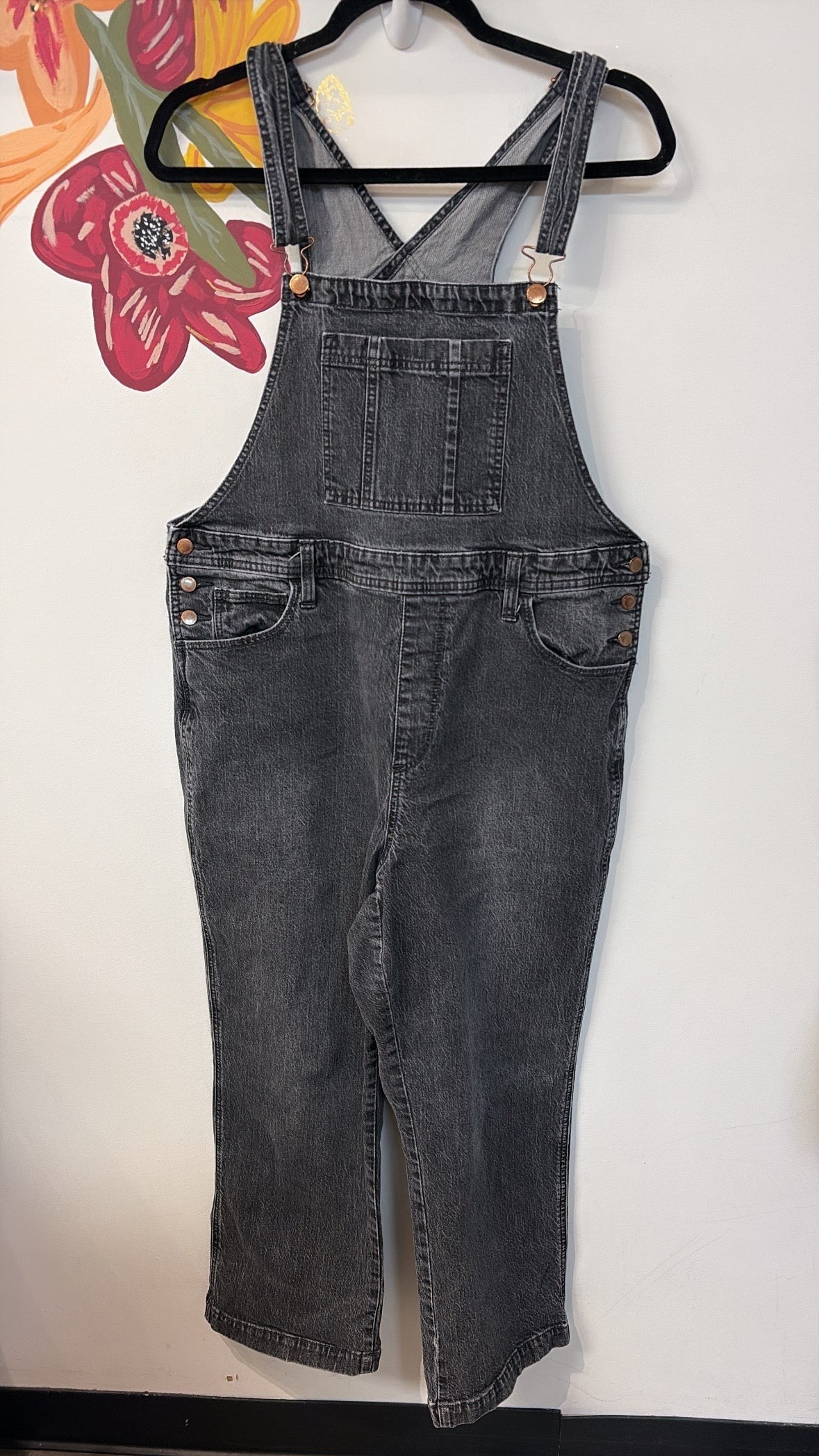 Universal Thread Denim 26" Inseam Overalls, 14