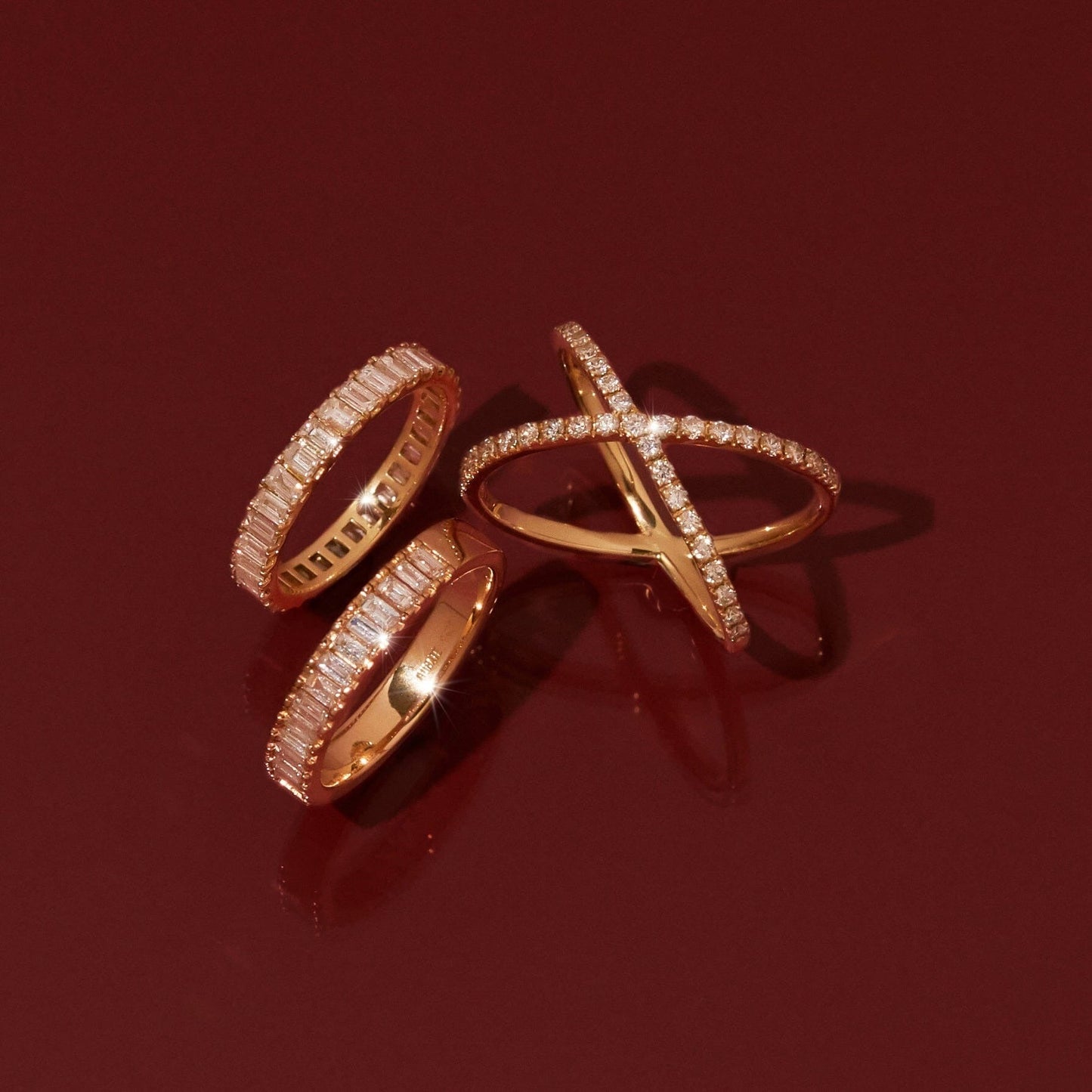 Lab Grown White Sapphire Baguette Eternity Ring
