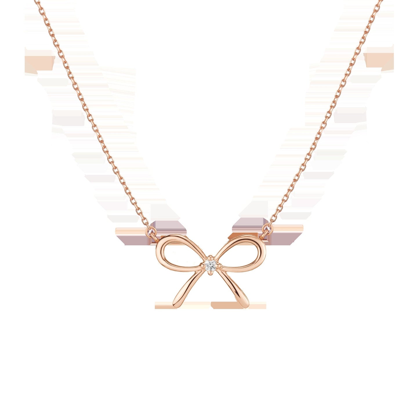 Lab Grown Diamond Bow Necklace