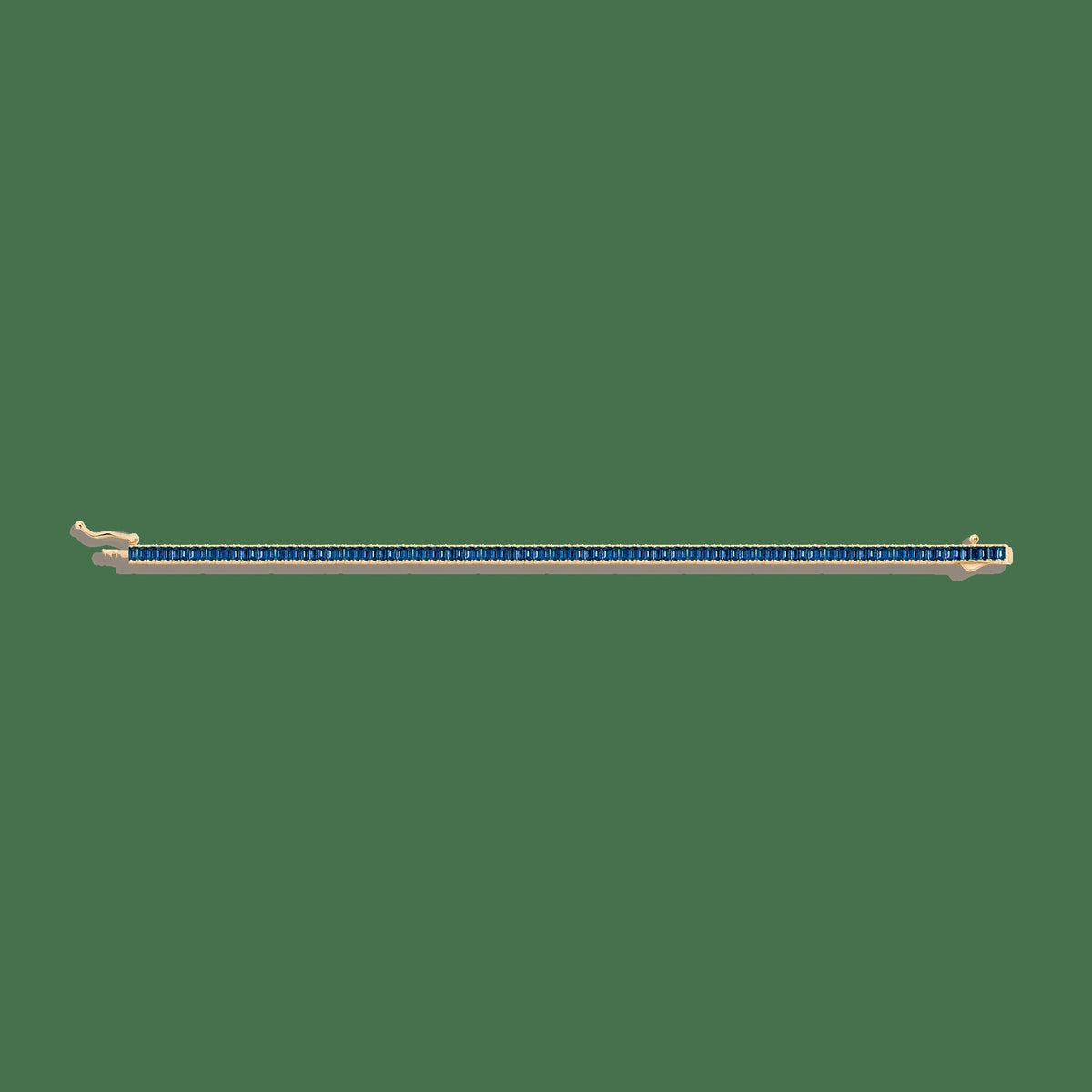 Lab Grown Blue Sapphire Baguette Tennis Bracelet