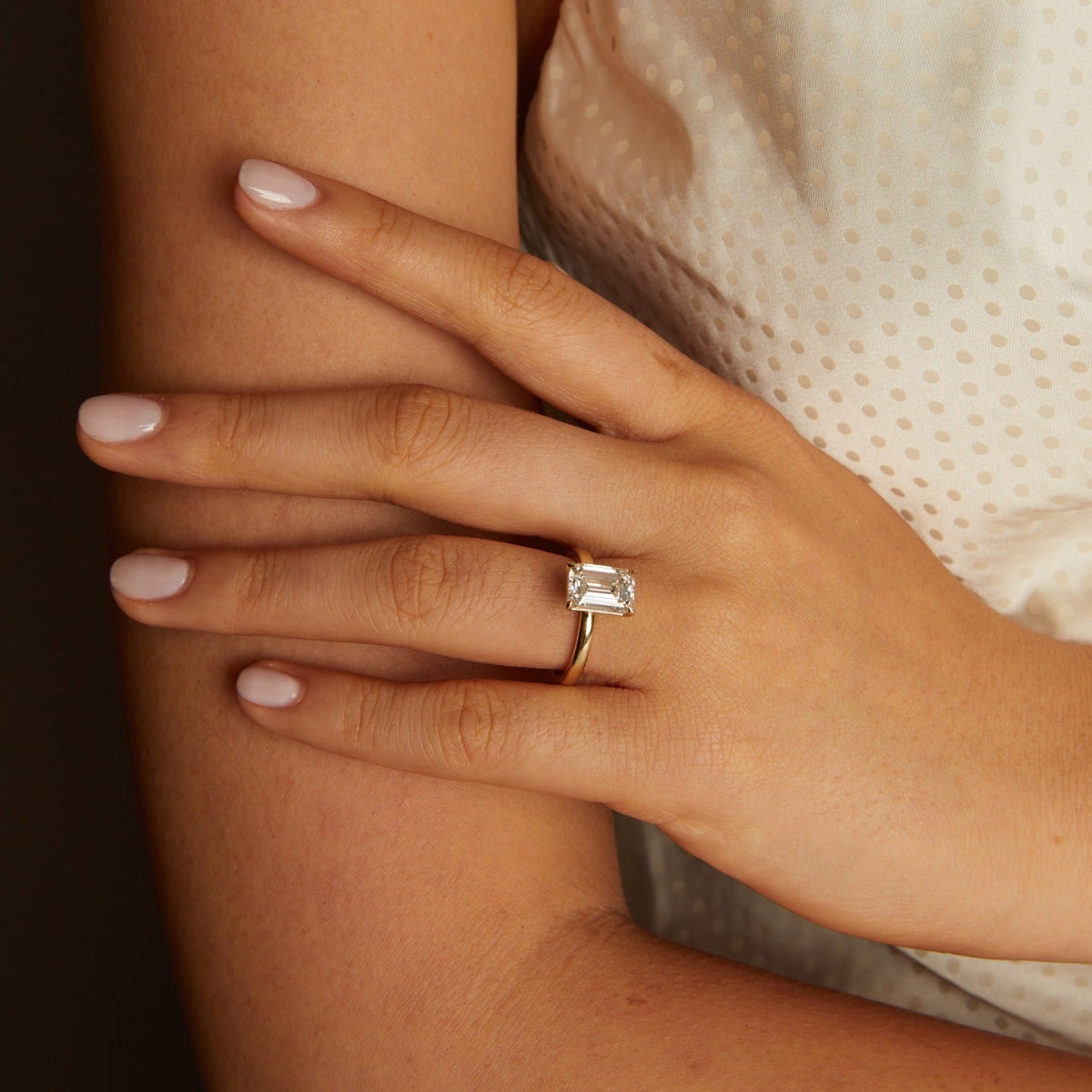 3ct Emerald Lab Grown Diamond Solitaire Ring