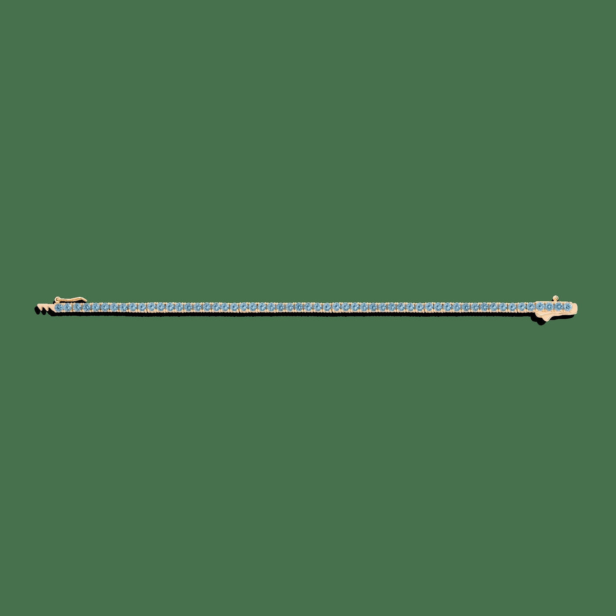 Lab Grown Aquamarine Tennis Bracelet