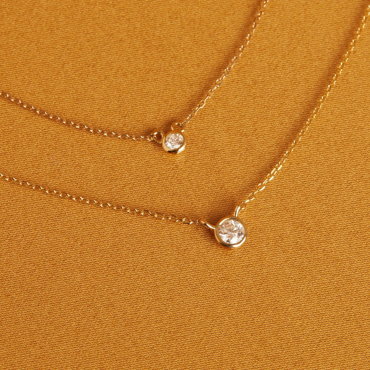 Medium Diamond Bezel Necklace