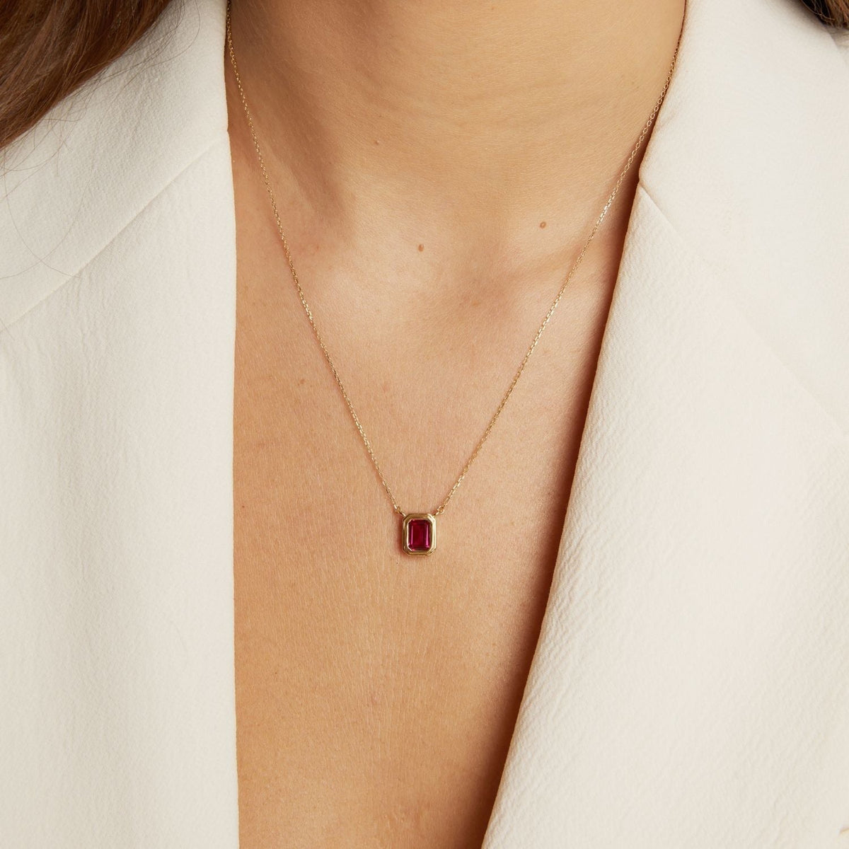 Lab Grown Red Ruby Heirloom Necklace