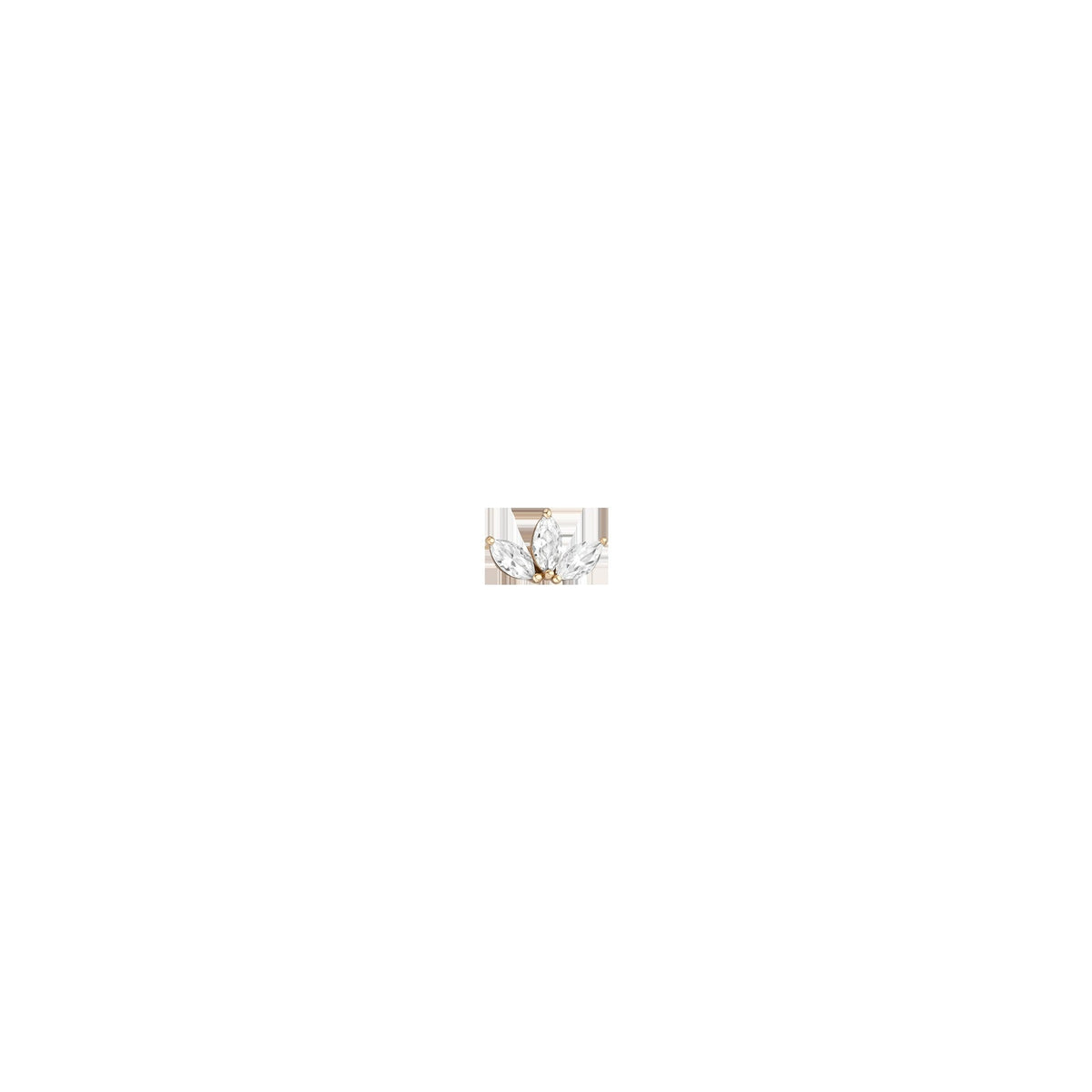 Lab Grown White Sapphire Crown Marquise Earrings