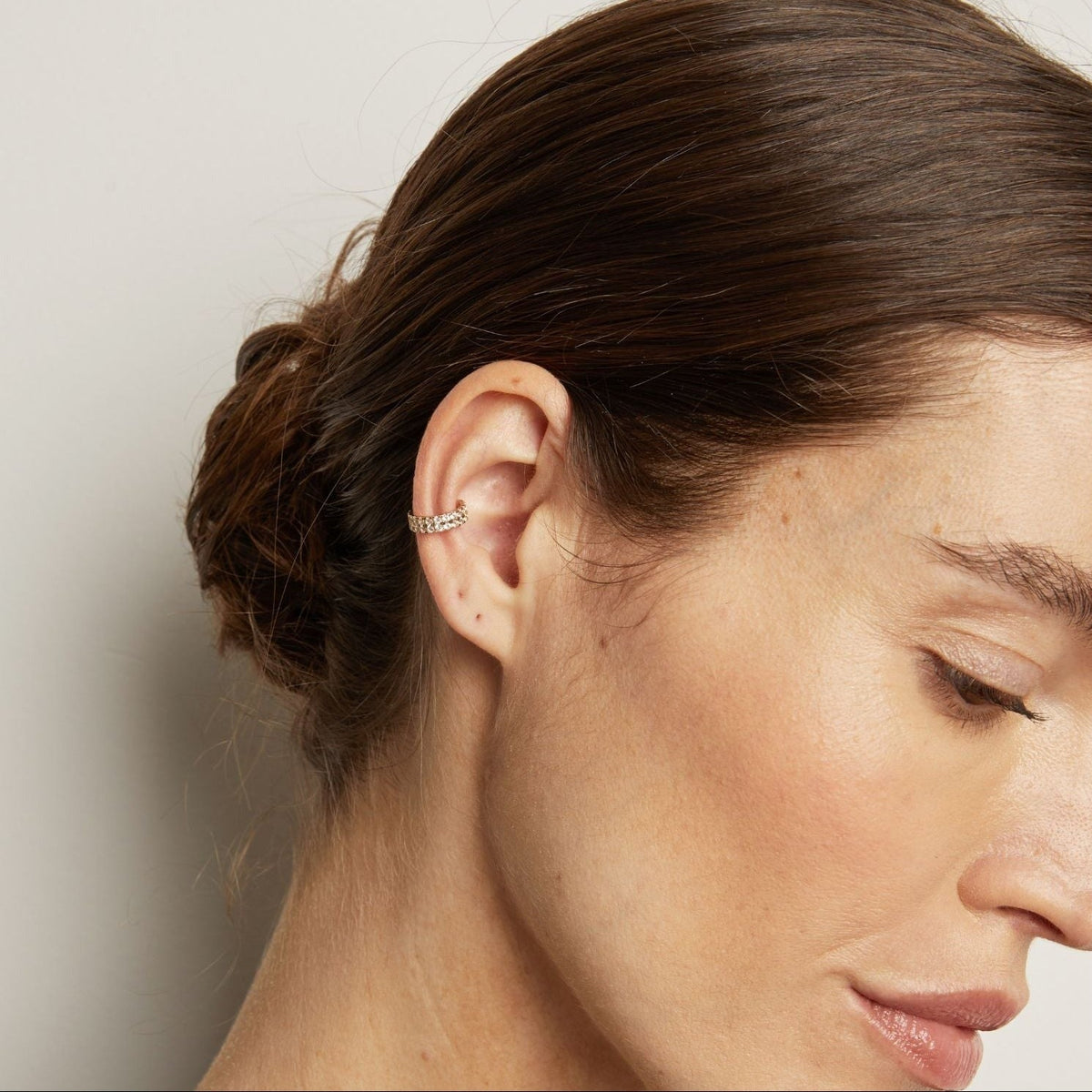 Lab Grown White Sapphire Double Ear Cuff