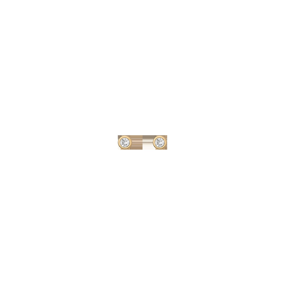 Aurate x Wilson: Lab Grown White Sapphire Bezel Stud Earrings - Flat Back